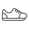 Sneakers line icon, footwear and fashion, sport shoes sign, vector graphics, a linear pattern on a white background.