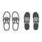 Sneakers line and solid icon, footwear concept, gumshoes sign on white background, sport shoes icon in outline style for