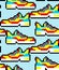 Sneakers pixel art pattern seamless. 8 bit sneaker background. pixelated texture