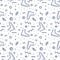 Sneakers seamless pattern in memphis style.