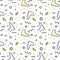 Sneakers seamless pattern in memphis style.