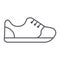 Sneakers thin line icon, footwear and fashion, sport shoes sign, vector graphics, a linear pattern on a white background