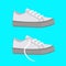 Sneakers. Youth gray sneakers for sports. Vector stock illustration