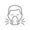 Sneeze line icon. Runny nose linear symbol. Flu infection and allergy symptom