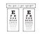 Snellen chart for eye test - sharp and blurred