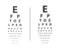 Snellen table for eye examination. Acute and low vision ophthalmic test poster template.