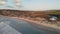 Snelling Beach in Kangaroo Island at sunset. Waves on the beach, aerial view