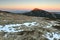 Snezka mountain with sunset