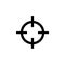 Sniper crosshairs bold icon. Simple gun scope sight glyph