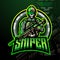 Sniper esport logo mascot design.