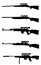 Sniper rifle collection silhouette.