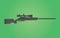 Sniper rifle gun isolated with green background