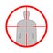 Sniper scope crosshair man silhouette. Vector illustration