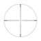 Sniper scope, scale. Crosshairs with tick marks. Icon. Vector concept of target search. Element isolated on light background.