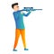 Sniper sport shooting icon, cartoon style