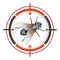 Sniper target with housefly