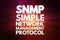 SNMP - Simple Network Management Protocol acronym, technology concept background