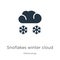 Snoflakes winter cloud icon vector. Trendy flat snoflakes winter cloud icon from meteorology collection isolated on white