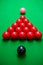 Snooker ball on snooker table, Snooker or Pool game on green table, International sport