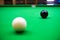 Snooker ball on snooker table, Snooker or Pool game on green table, International sport