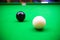 Snooker ball on snooker table, Snooker or Pool game on green table, International sport