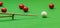 Snooker player placing the cue ball for a shot