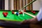 Snooker players play the game, Placing the cue ball for shot
