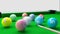 Snooker Pool Billard table with social networks balls