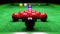 Snooker pool table and billiards ball with dimness light . 3D rendering