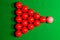 Snooker red pink ball on a billiard table on top