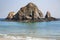 Snoopy island on the Gulf of Oman near the Al Aqah beach