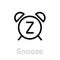 Snooze icon. Editable Vector Outline