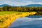 Snoqualmie Valley at sunset with distant Cascade Mountains