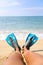 Snorkel beach fun foot selfie snorkeler relaxing