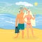 Snorkeling couple vector flat illustration