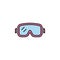 snorkeling, diving mask, goggles, dive, sea line colored icon. Signs, symbols can be used for web, logo, mobile app, UI
