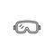 snorkeling, diving mask, goggles, dive, sea line icon on white background