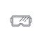 Snorkeling glasses, diving mask thin line icon. Linear vector symbol