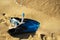 Snorkeling mask and fins on the tropical beach