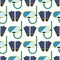 Snorkeling or scuba fins or flippers underwater swimming deep professional shoe exercise seamless pattern background