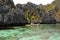 Snorkeling spot in Miniloc island. Bacuit archipelago. El Nido. Palawan. Philippines