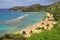 Snorkelling at the coral reef of Hanauma Bay, a former volcanic crater, now a national reserve near Honolulu, Oahu, Hawaii, United