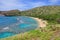 Snorkelling at the coral reef of Hanauma Bay, a former volcanic crater, now a national reserve near Honolulu, Oahu, Hawaii, United