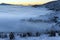 Snovy trees on winter mountains.