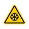 Snow alert vector icon. Snow warning weather winter freeze. Ice hazard snow sign