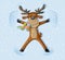 Snow Angel Reindeer Celebrating Christmas Cartoon