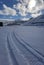 Snow in anilio ski center in winter season , ioannina perfecture , greece