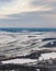 Snow art: Aerial view midwest USA forests blanketed with snow in winter