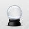 Snow ball. Christmas and new year realistic crystal with snow, xmas magical sphere. Winter souvenir toy, snowglobe