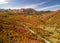 Snow basin in Utah filled with brilliant fall foliage